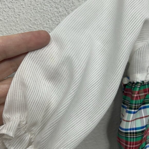 Vintage Plaid Baby Dress 0-3 Months / 3-6 Months Tartan Plaid Holiday Union Made - Picture 4 of 6